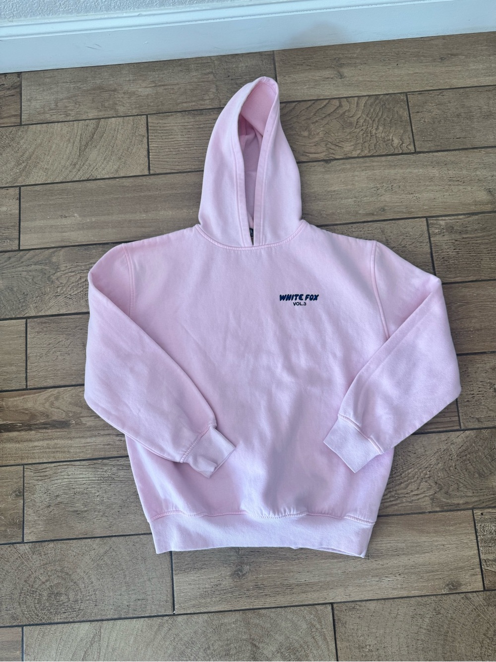 White Fox baby pink hoodie